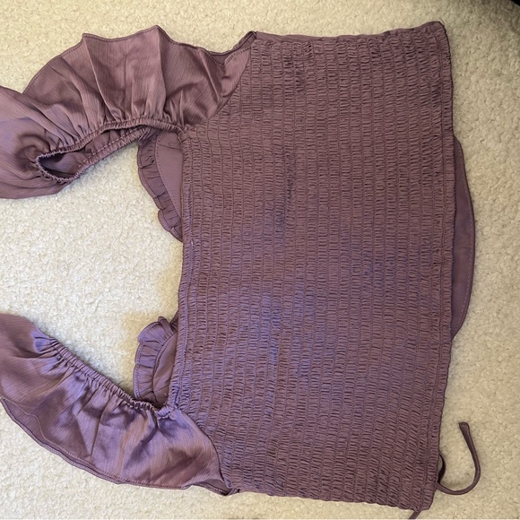 Purple Ruffled Crop Top - Picture 4 of 4